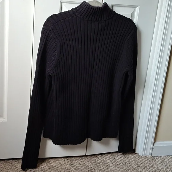Ralph Lauren Womens L Black Zip Sweater - Picture 5 of 6